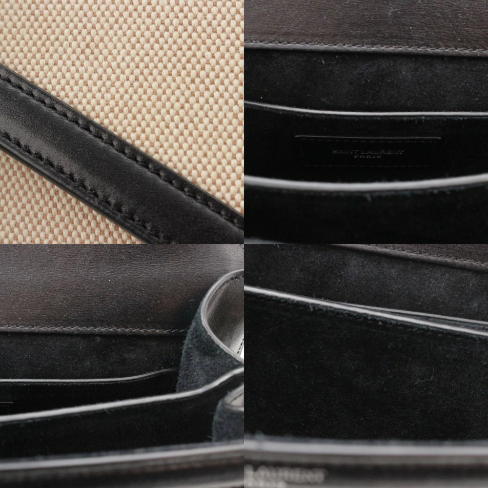 Saint Laurent Cassandra Canvas Handbag Ivory White Black - Picture 8 of 9